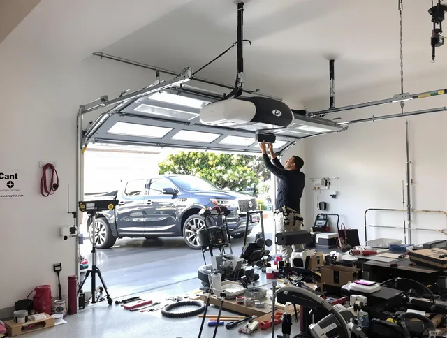 South Pasadena Garage Door Repair specialist installing smart garage door opener system in South Pasadena home