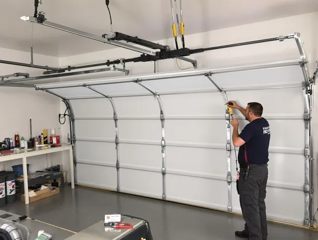 South Pasadena Garage Door Repair certified technician performing overhead door system repair in South Pasadena