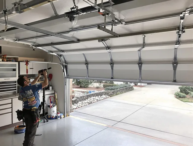 Garage door track repair service by South Pasadena Garage Door Repair in South Pasadena